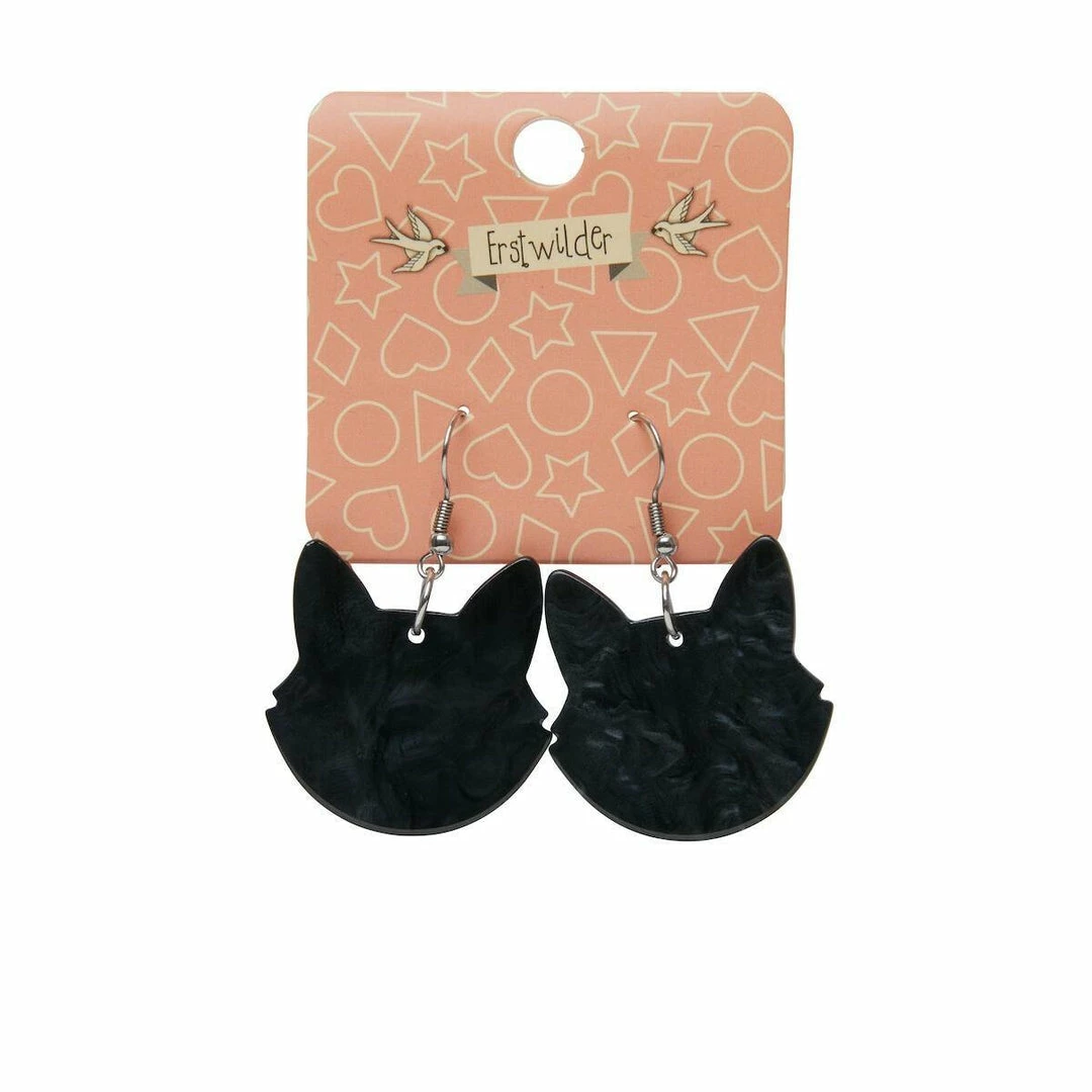What's New, Pussycat? Black Cat Silhouette Resin Earrings | Erstwilder 4 What's New, Pussycat? Black Cat Silhouette Resin Earrings | Erstwilder