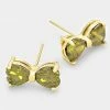 Wona Trading Crystal Bow Earrings In Olive What's New, Pussycat?
