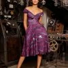 LBHM Final Sale - Natalie Dress In Purple Victorian Bats Print | Laura Byrnes & Hope Morrison Shop All In-Stock Items By Size
