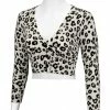 MAK / YeMak Deadly Pinup 3/4 Sleeve Cropped Cardigan In Leopard Print | Pinup Girl Clothing Shop All In-Stock Items By Size