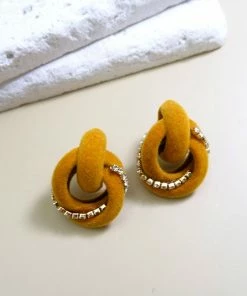 Wall To Wall What's New, Pussycat? Knot Your Nana's Earrings In Mustard