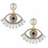Ole - FashionGo That Gleam In Your Eye Pearl & Rhinestone Evil Eye Earrings