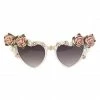 Ole - FashionGo Under $60 Rose And Pearl Sunglasses In White 1 Ole - FashionGo Under $60 Rose And Pearl Sunglasses In White