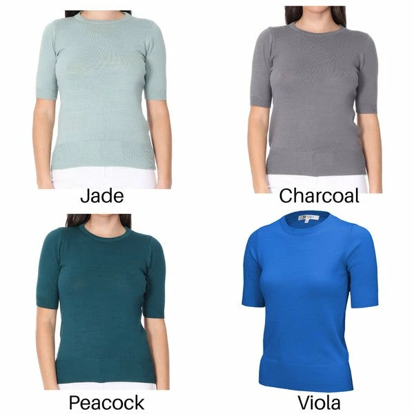 Mak Classic Short Sleeved Crew Sweater | Pinup Girl Under $60 3 Mak Classic Short Sleeved Crew Sweater | Pinup Girl Under $60