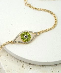 Wall To Wall Eye Love You Bracelet In Green