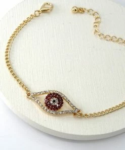 Wall To Wall Eye Love You Bracelet In Red What's New, Pussycat?