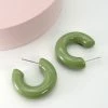 Wall To Wall Perfect Pair Resin Hoops In Olive