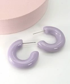 Wall To Wall Perfect Pair Resin Hoops In Lavender