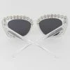 H&D Accessories What's New, Pussycat? Julia Jeweled Sunglasses In Silver And White