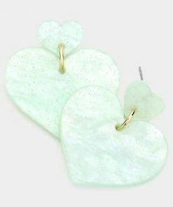 Wona Trading Minty Fresh Heart Earrings What's New, Pussycat?