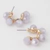 H&D Accessories Ball Drop Beaded Hoop Earrings In Lavender What's New, Pussycat?