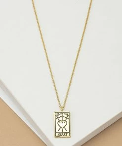 LA3Accesories What's New, Pussycat? Tarot Card Necklace In Heart