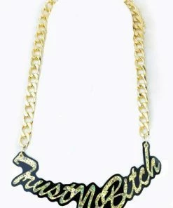Bella K - FashionGo What's New, Pussycat? Trust No B*tch Lazer Cut Acrylic Necklace
