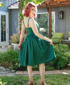 Final Sale - Jenny Vintage Swing Dress In Emerald Green | Pinup Couture