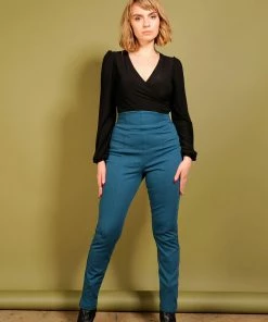 Eva Pants In Teal Ponte | Laura Byrnes Design What's New, Pussycat?
