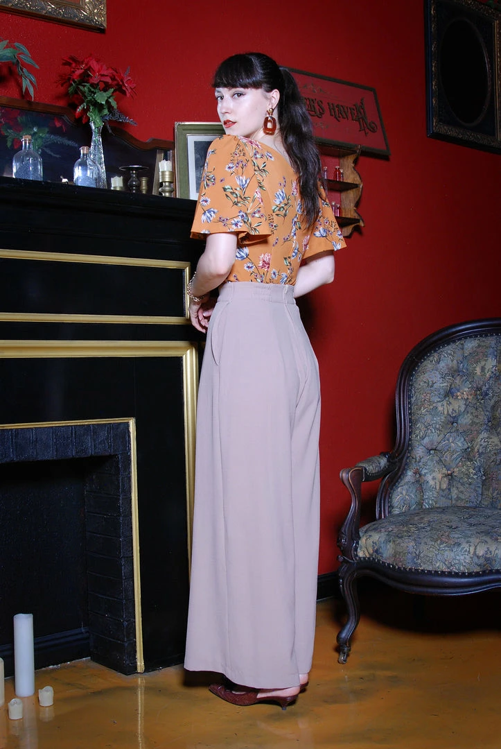 Viva Blouse In Mustard Floral Stretch Crepe | Laura Byrnes Design What's New, Pussycat? 6 Viva Blouse In Mustard Floral Stretch Crepe | Laura Byrnes Design What's New, Pussycat?