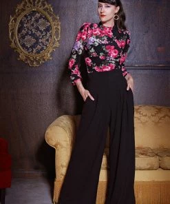 Laura Byrnes Design What's New, Pussycat? Laura Byrnes California Dietrich Pants In Black With 34