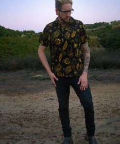 LBHM Unisex Button Down Shirt In Stregheria Sateen | Laura Byrnes & Hope Johnstun