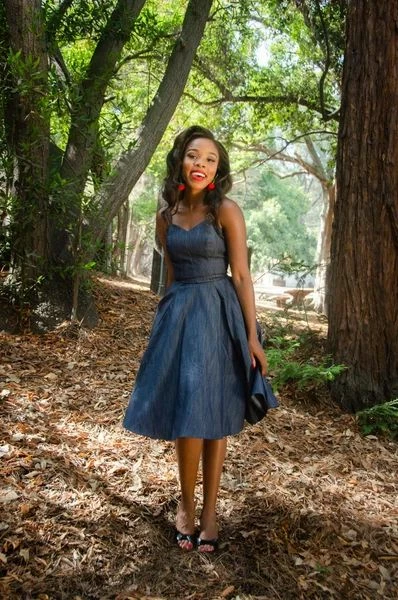 Final Sale - Addy Dress In Light Denim | Pinup Couture 3 Final Sale - Addy Dress In Light Denim | Pinup Couture