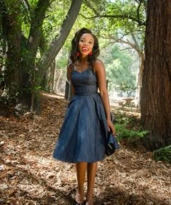 Final Sale - Addy Dress In Light Denim | Pinup Couture