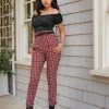 Final Sale - LB Long Trousers In Red Plaid | Laura Byrnes Design
