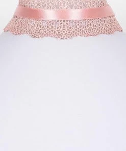 Anzell What's New, Pussycat? Midnight In Paris Lace Choker Necklace In Pink