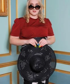 Final Sale - Victoria Short Sleeve Top In Solid Merlot | Laura Byrnes Design