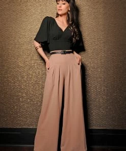 Viva Top- Vintage 40's Inspired Flutter Sleeve Blouse In Black | Laura Byrnes Design