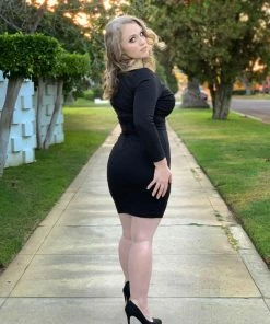 Final Sale - Theodora Mini Dress In Black Ponte De Roma | Deadly Dames