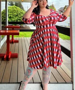 Laura Byrnes Design Kayla Swing Dress In Bad Girl Harlequin | Deadly Dames