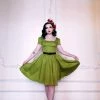 Final Sale - Lara Dress In Olive Cotton Sateen | Laura Byrnes Design Shop All In-Stock Items By Size