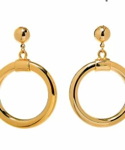 Elizabeth Taylor Final Sale - Legacy Work - Mid-Century Gold Hoop Clip On Earrings