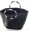 Joia Black Rattan Tote