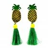Nuez Moscada - Colombia Final Sale - Hand Made Tropical Pineapple Earrings With Green Tassel Shop All In-Stock Items By Size