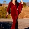 Pinupgirlclothing.com Shop All In-Stock Items By Size Final Sale - Maria Maxi Gown In Red Velvet | Laura Byrnes Design