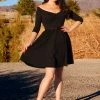 Laura Byrnes Design Kayla Swing Dress In Black Scuba Crepe | Deadly Dames What's New, Pussycat?