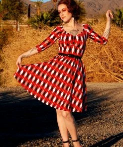 Laura Byrnes Design Kayla Swing Dress In Bad Girl Harlequin | Deadly Dames 7 Laura Byrnes Design Kayla Swing Dress In Bad Girl Harlequin | Deadly Dames