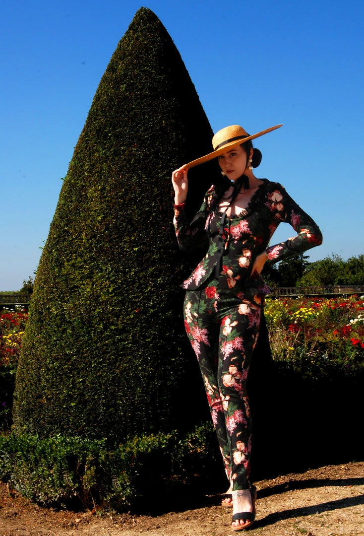 What's New, Pussycat? LB Long Trousers In Dark Bella Roses Gabardine | Laura Byrnes Design 6 What's New, Pussycat? LB Long Trousers In Dark Bella Roses Gabardine | Laura Byrnes Design