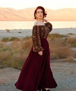 Laura Byrnes Design Final Sale - Sylvie Long Sleeve Peasant Top In Leopard Print | Laura Byrnes