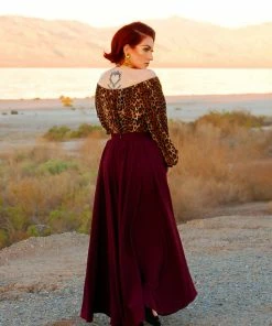 Amalie Ballerina Maxi Skirt In Cabernet Crepe | Laura Byrnes Design What's New, Pussycat?