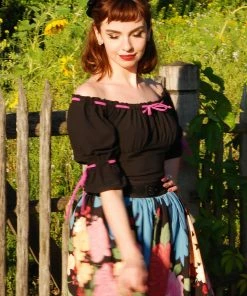 LBHM Bella Gathered Swing Skirt In Large Floral | Laura Byrnes & Hope Johnstun 17 LBHM Bella Gathered Swing Skirt In Large Floral | Laura Byrnes & Hope Johnstun