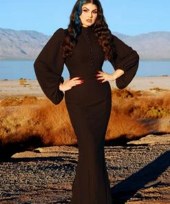 Laura Byrnes Design Final Sale - Serafina Maxi Gown In Black Crepe | Laura Byrnes