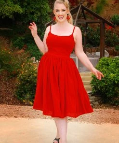 Jenny Dress In Cherry Red Crepe | Pinup Couture