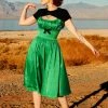 Final Sale - Evelyn Vintage Cocktail Dress In Green Bridal Satin | Pinup Couture Shop All In-Stock Items By Size