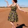 LBHM Vera Vintage Swing Dress In Daddy Cthulhu Cotton Sateen | Laura Byrnes & Hope Johnstun What's New, Pussycat?
