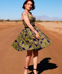 LBHM Vera Vintage Swing Dress In Daddy Cthulhu Cotton Sateen | Laura Byrnes & Hope Johnstun What's New, Pussycat?