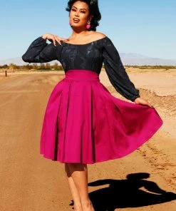 Pinup Couture What's New, Pussycat? Long Jun Skirt In Baton Rouge Sateen | Laura Byrnes