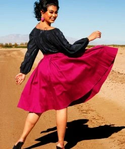 Pinup Couture What's New, Pussycat? Long Jun Skirt In Baton Rouge Sateen | Laura Byrnes