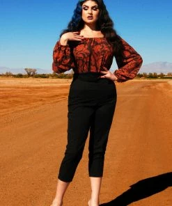 LBHM Final Sale - Sylvie Long Sleeve Peasant Top In Burgundy Capri Floral Crepe | Laura Byrnes & Hope Morrison Shop All In-Stock Items By Size