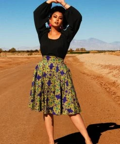 LBHM Shop All In-Stock Items By Size Final Sale - Long Jun Skirt In Daddy Cthulhu Sateen | Laura Byrnes & Hope Johnstun